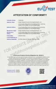 container house conformity document watermarked