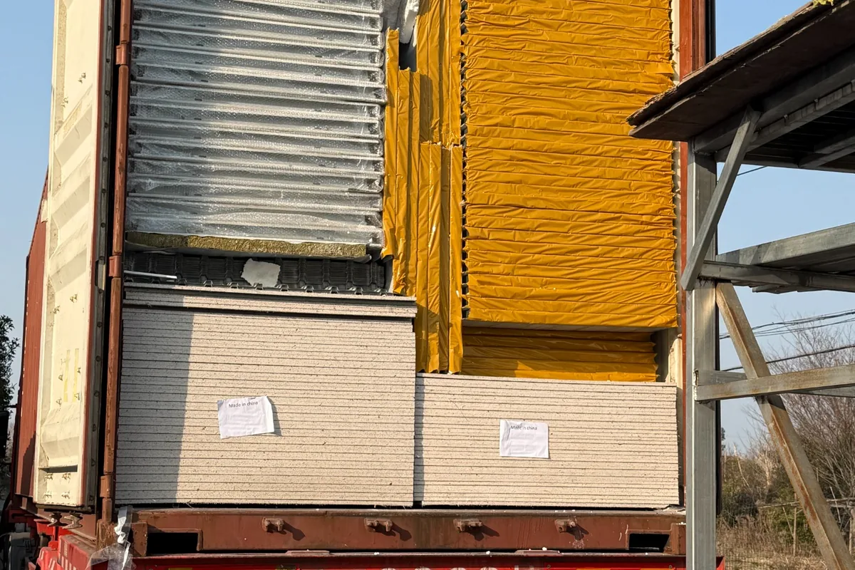 Philippines Container House Project container house wall panels loaded into shipping container for export