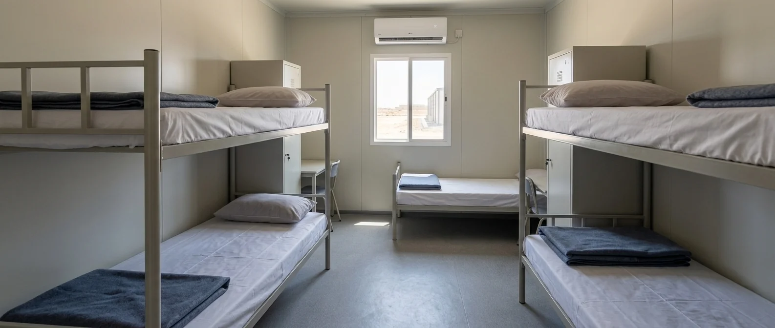 Saudi Arabia Modular Dormitory Project Worker accommodation dormitory interior with bunk beds