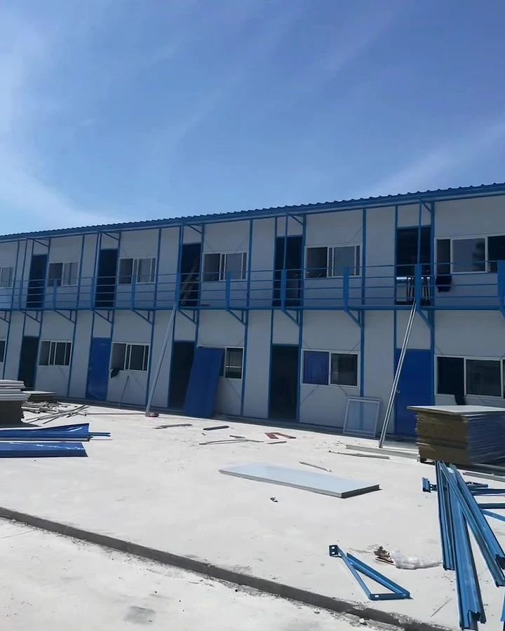 Shanghai Qingpu Modular Camp Worker dormitory installation at Shanghai Qingpu modular camp