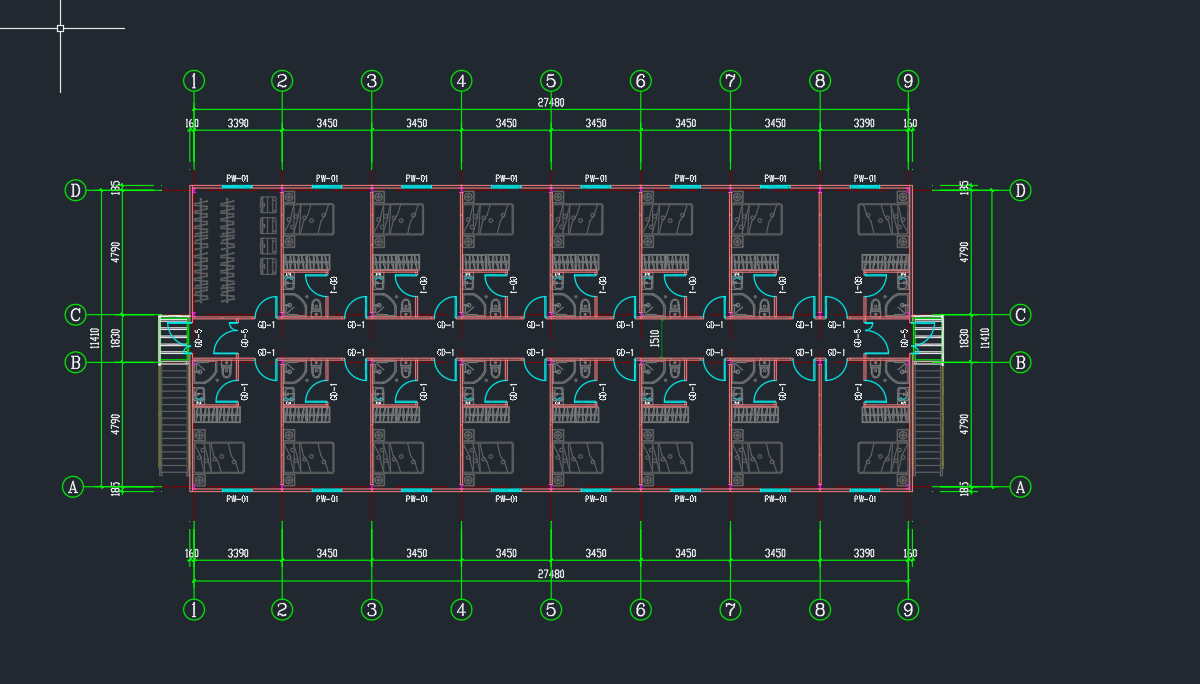 Worker Accommodation Management staff dormitory floor plan with en-suite bathroom