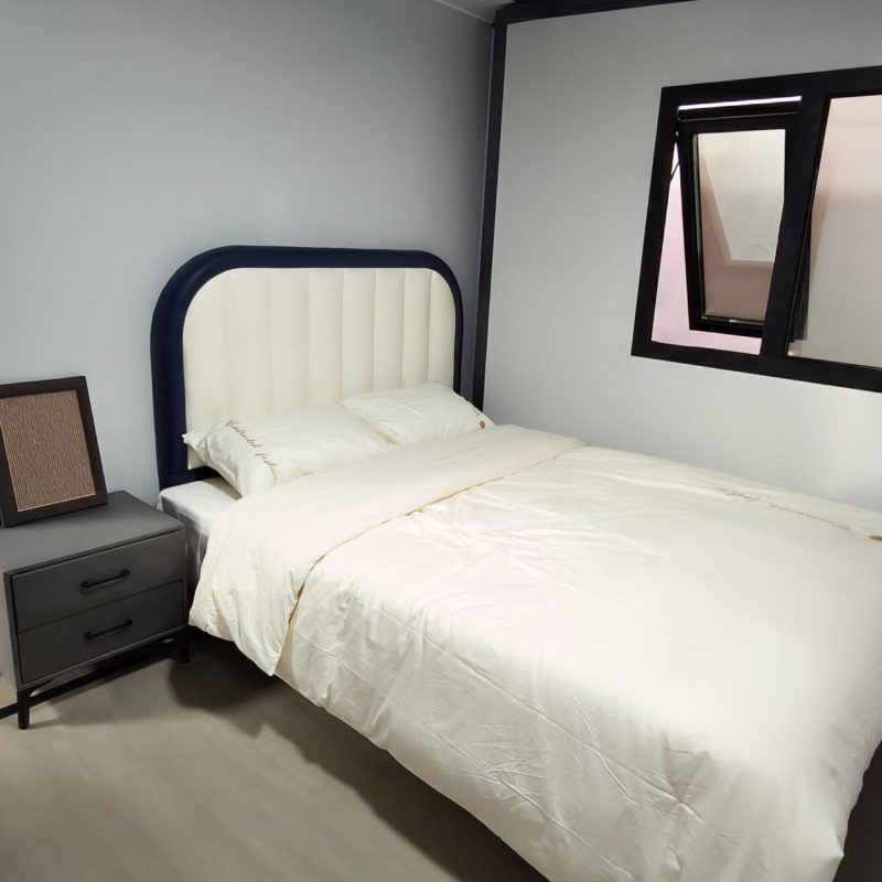 Bedroom inside an expandable container house