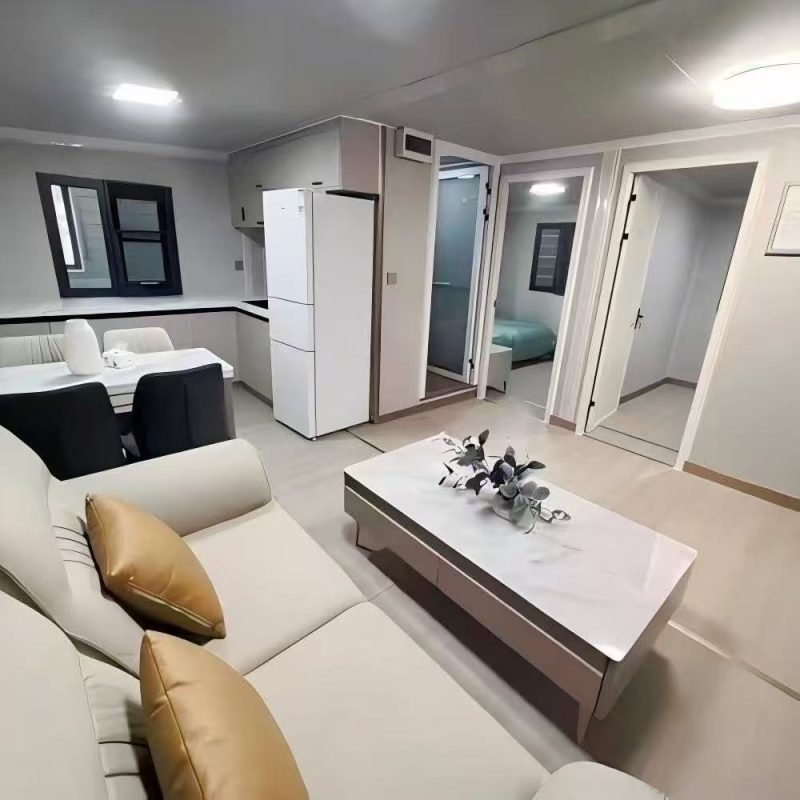 Interior living area of an expandable container house