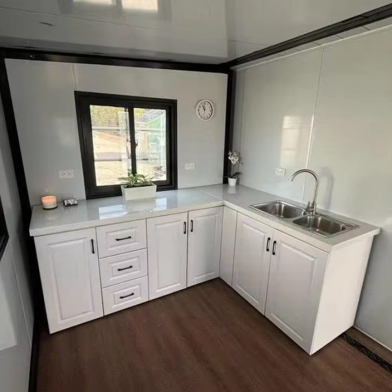 Kitchen area inside an expandable container house